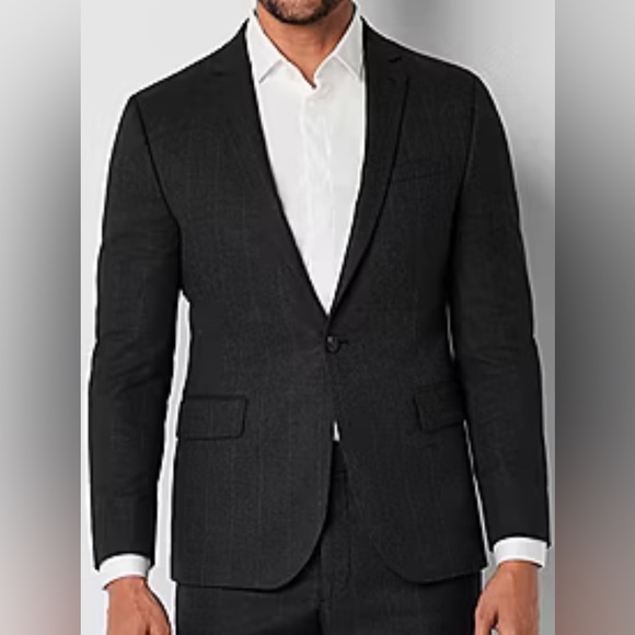 J. Ferrar Ultra Comfort Mens Striped Stretch Fabric Slim Fit Suit Jacket